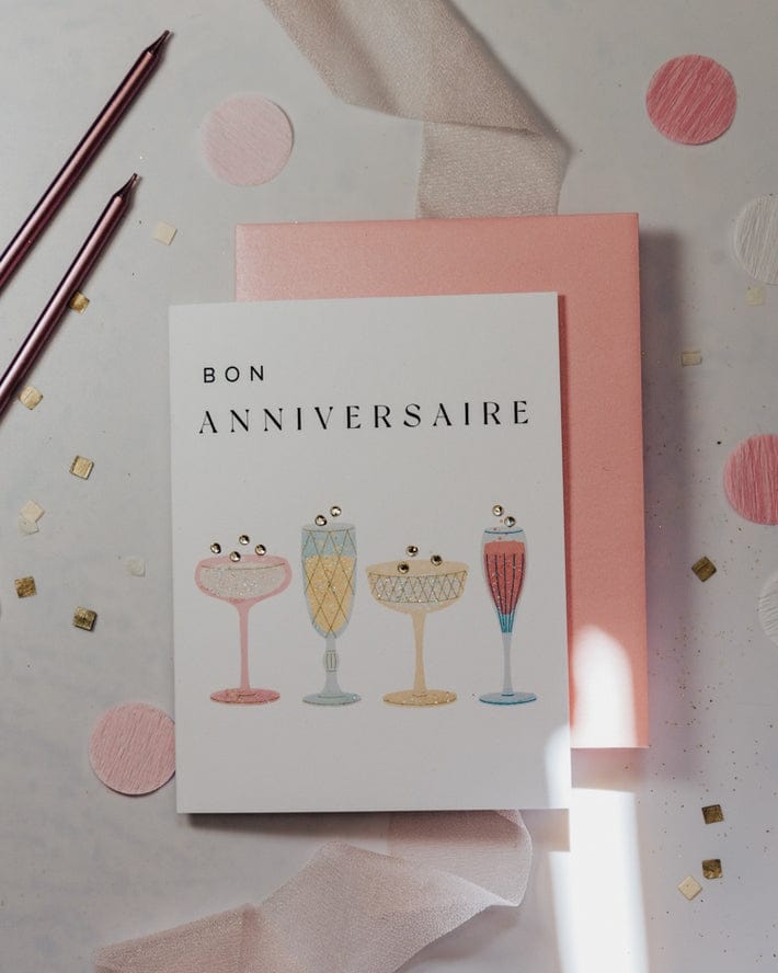 Lavender Vines 'Bon Anniversaire' Cheers Birthday Greeting Card - Little Miss Muffin Children & Home