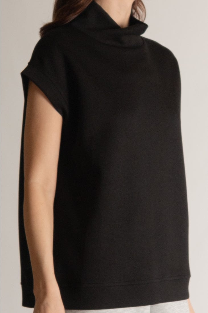 Before You Collection Before You Collection Butter Mock Neck Cap Sleeve Top in Black - Little Miss Muffin Children & Home