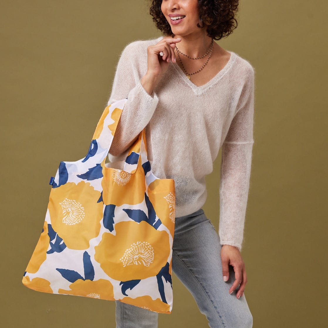 Rock Flower Paper Rock Flower Paper Poppies Blu Bag Reusable Shopper Tote - Little Miss Muffin Children & Home