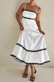Rosa Clothing Rosa Clothing Ric Rac Tiered Maxi Bandeau Sundress in White-Black - Little Miss Muffin Children & Home