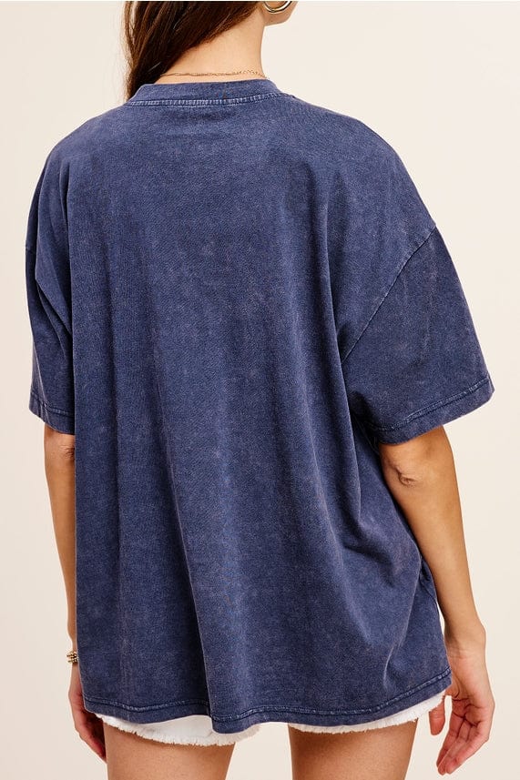 La Miel La Miel Mineral Washed Short Sleeve Oversized Top - Little Miss Muffin Children & Home
