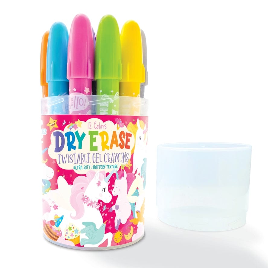 The Piggy Story The Piggy Story Dry Erase Twistable Gel Crayons, 12 Piece Set, 6 Container Styles - Little Miss Muffin Children & Home