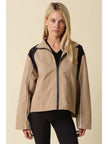 Eloise Contrast Panel Zip-Up Jacket, 2 Colors Available