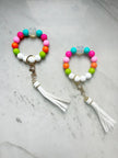 Lanyard Lovebirds O Wristband Keychain White Tassel - Little Miss Muffin Children & Home