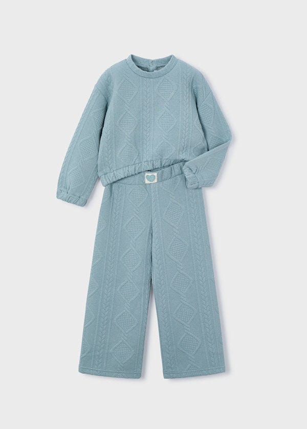 Mayoral Usa Inc 2 Piece Knit Pant Suit in Lake - Little Miss Muffin Children & Home