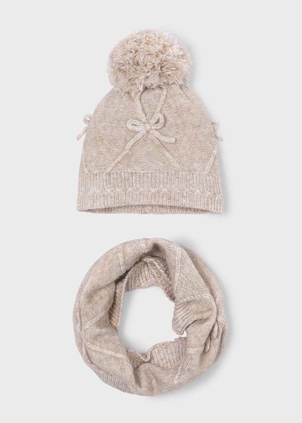 Mayoral Usa Inc Bow Trimmed Knit Hat & Scarf Set - Little Miss Muffin Children & Home