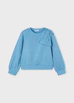 Mayoral Usa Inc Bow Sweatshirt in Ocean - Little Miss Muffin Children & Home