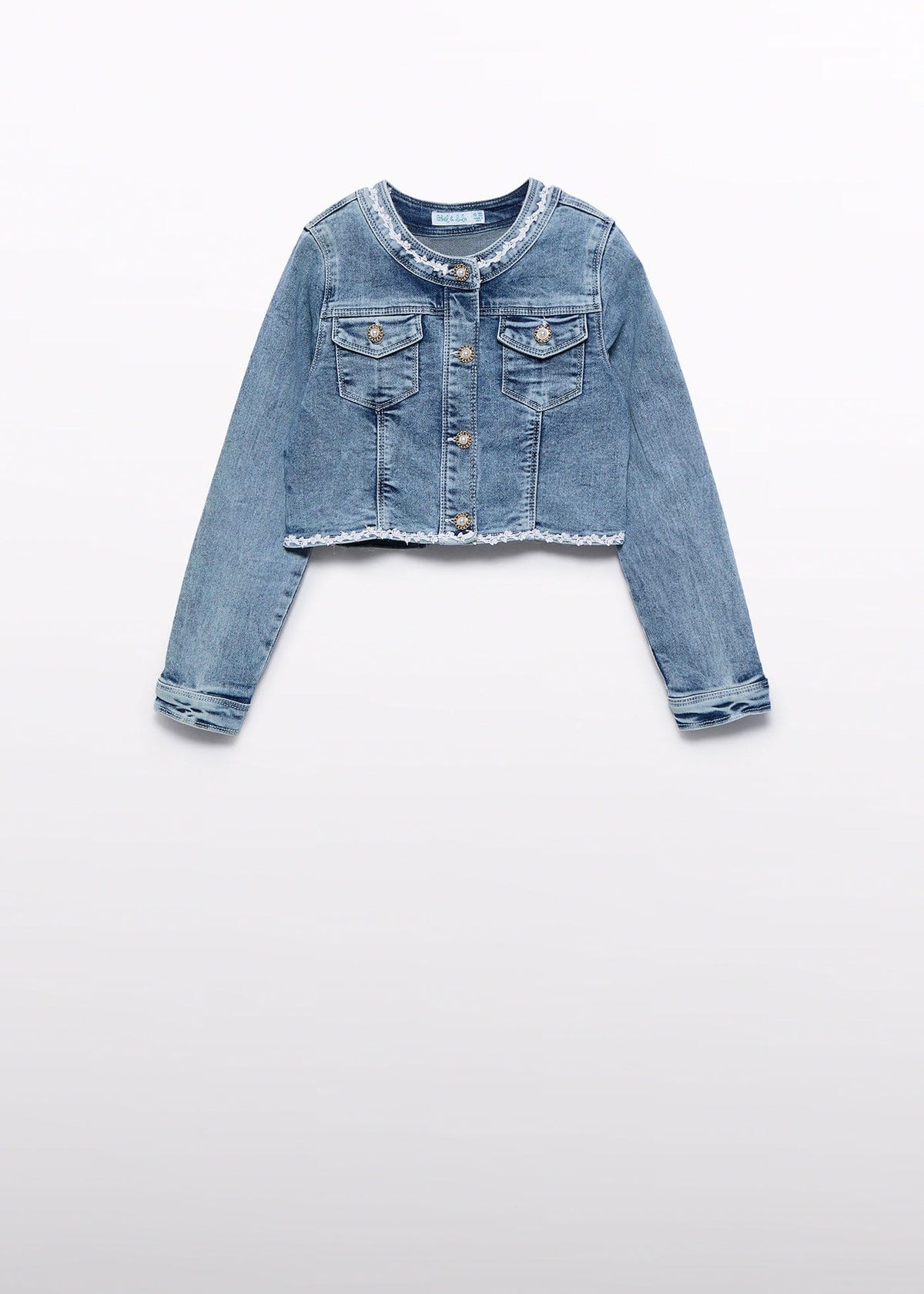 Abel & Lula Abel & Lula Denim Jacket with Tulle Bow Detail - Little Miss Muffin Children & Home