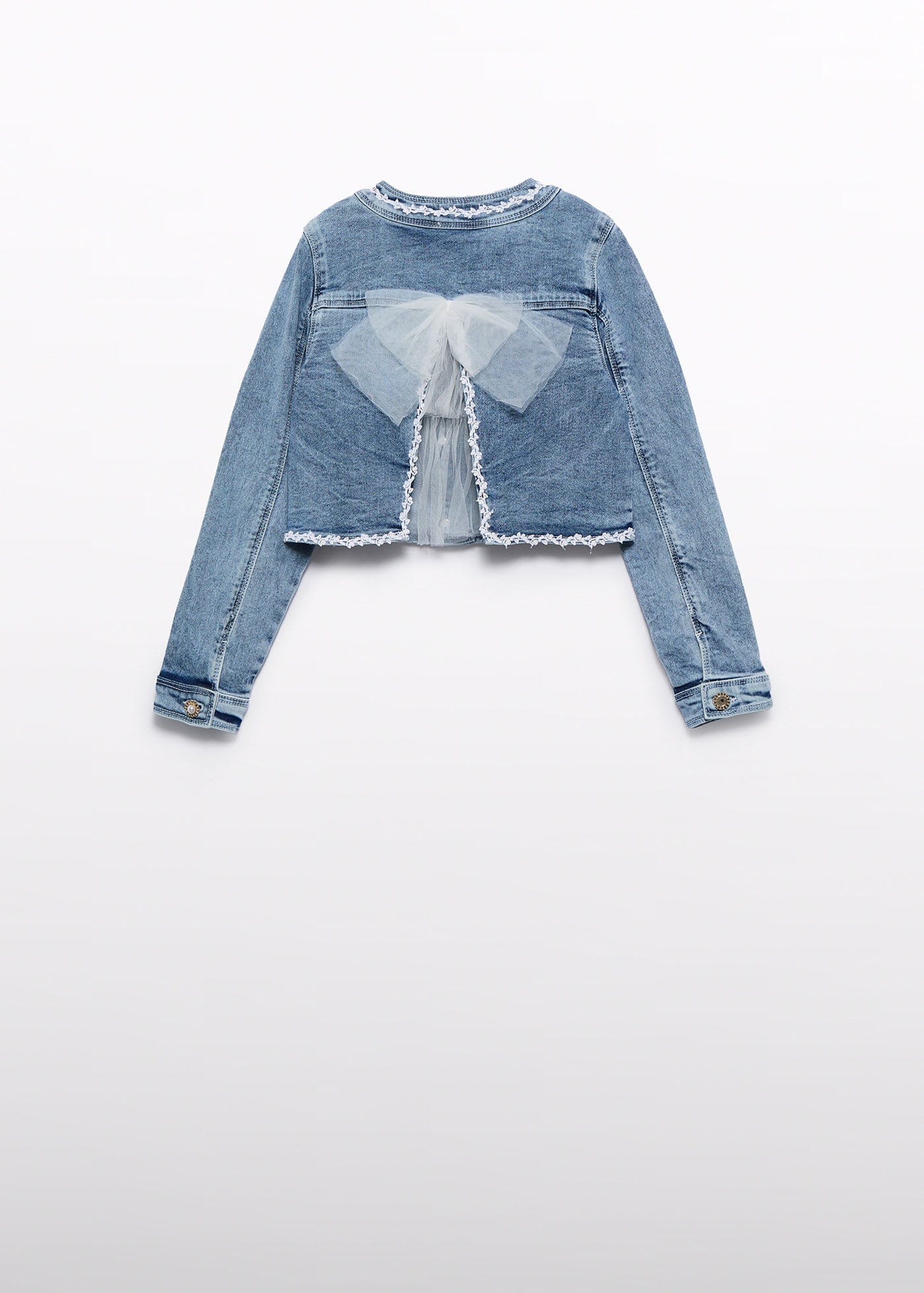 Abel & Lula Abel & Lula Denim Jacket with Tulle Bow Detail - Little Miss Muffin Children & Home