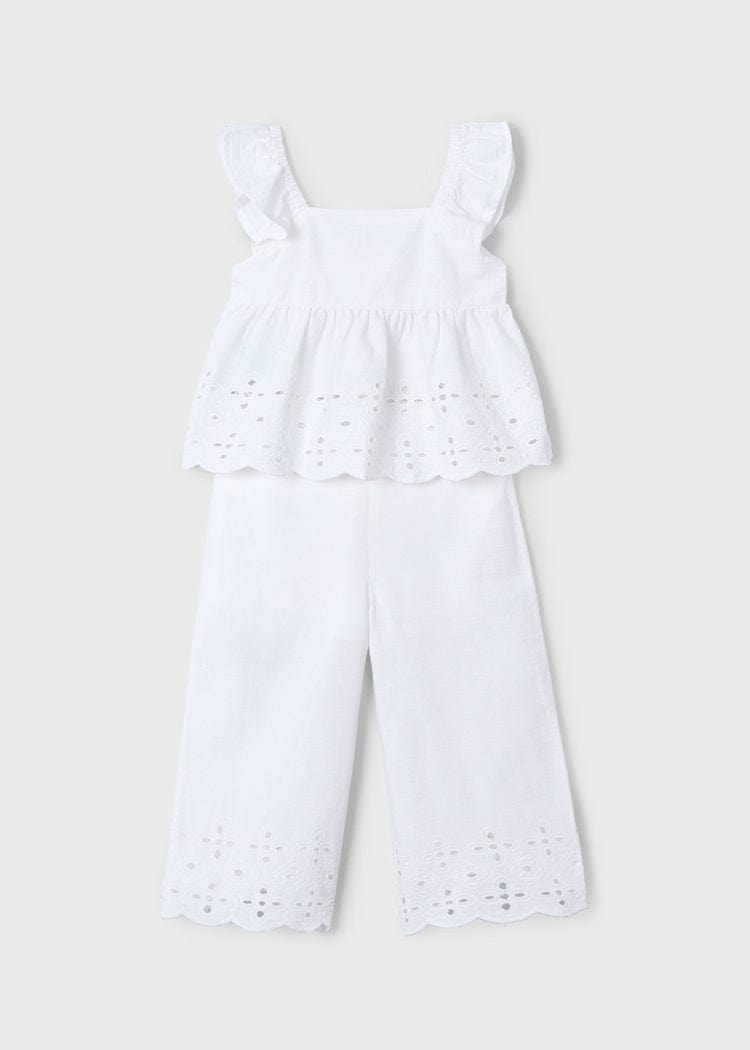 Mayoral Usa Inc Mayoral Eyelet Trimmed Pants Set - Little Miss Muffin Children & Home