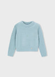 blue fuzzy sweater