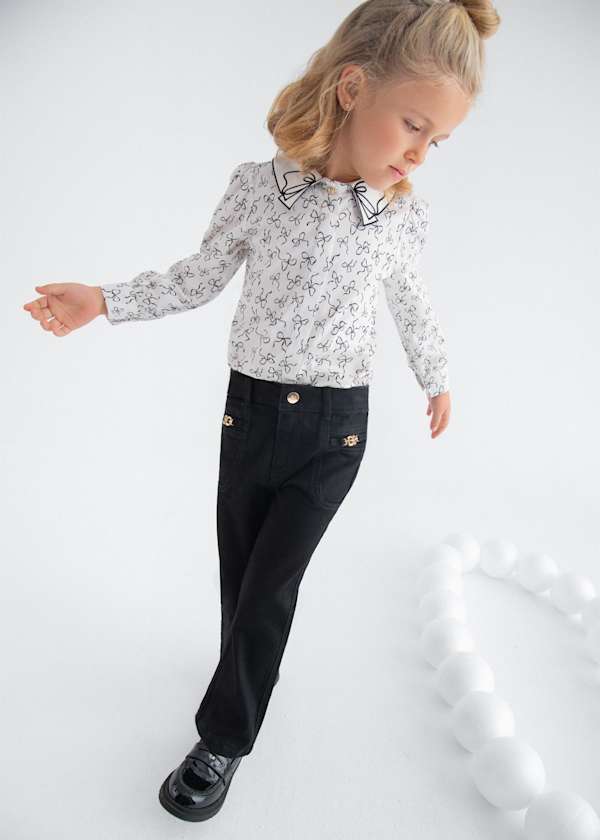 girls black denim flare jeans