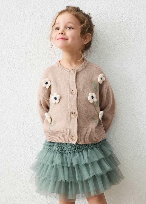 Mayoral Usa Inc Floral Knit Cardigan - Little Miss Muffin Children & Home