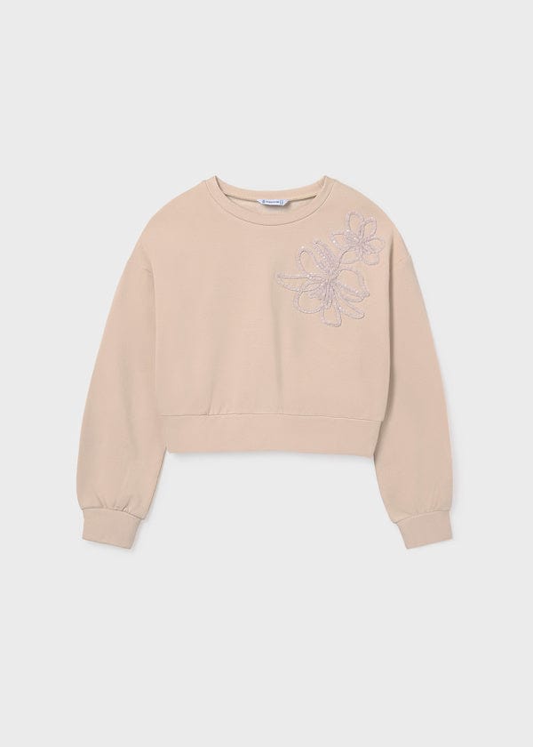 Mayoral Usa Inc Sweatshirt with Sequin Embroidered Flower - Little Miss Muffin Children & Home