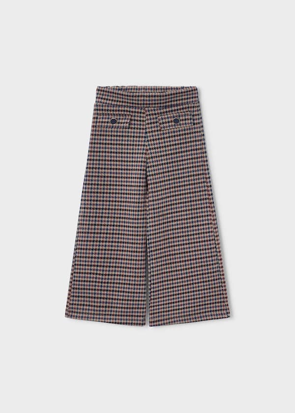 Houndstooth Jacquard Knit Wide Leg Pants