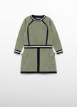 green girls two piece knit set