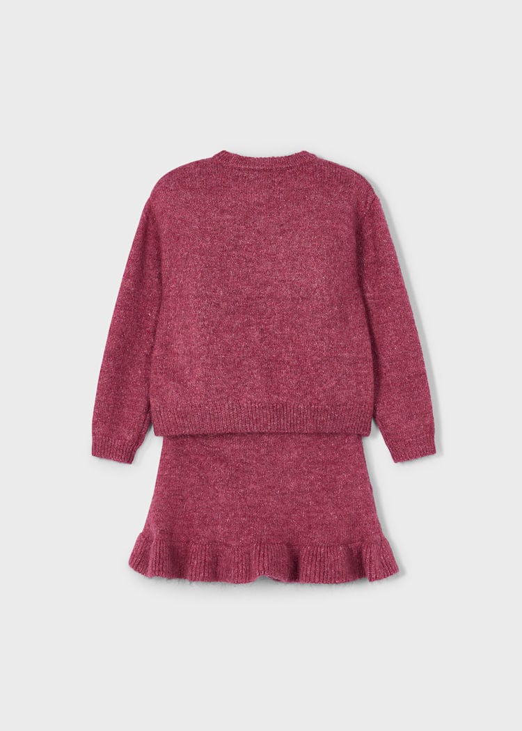 Mayoral Usa Inc Knit Sweater & Skirt Set in Cherry - Little Miss Muffin Children & Home