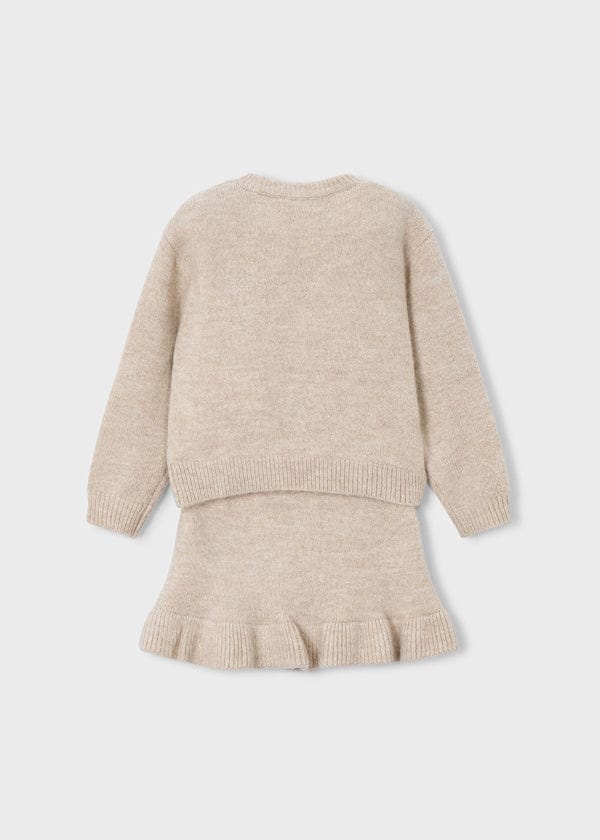 girls knit two piece sweater and skirt set