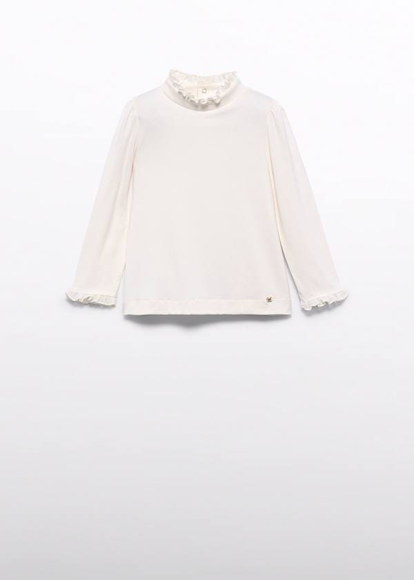 Abel & Lula Ruffle Trim Knit Turtleneck, 2 Colors Available - Little Miss Muffin Children & Home