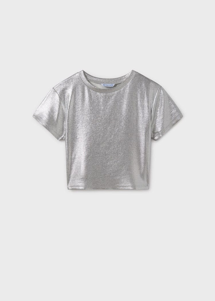 Mayoral Usa Inc Mayoral Short Sleeve Metallic Ribbed T-Shirt - Little Miss Muffin Children & Home