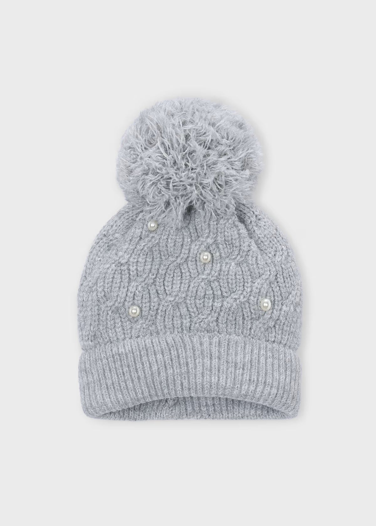 Mayoral Usa Inc Pearl Detail Knit Pom-Pom Hat, 2 Colors Available - Little Miss Muffin Children & Home