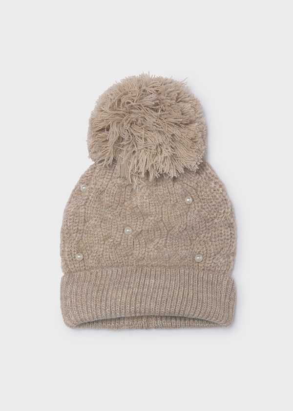 Mayoral Usa Inc Pearl Detail Knit Pom-Pom Hat, 2 Colors Available - Little Miss Muffin Children & Home