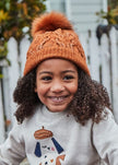 Mayoral Usa Inc Mayoral Furry Pom Pom Beanie in Caramel - Little Miss Muffin Children & Home