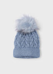 Mayoral Usa Inc Mayoral Furry Pom Pom Beanie in Sky Blue - Little Miss Muffin Children & Home