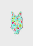 Mayoral Usa Inc Mayoral Ruffle Trimmed Printed Swimsuit in Aqua - Little Miss Muffin Children & Home