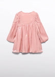 girl satin pink long sleeve dress