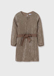 Mayoral Usa Inc Mayoral Sequined Dress in Mocha - Little Miss Muffin Children & Home