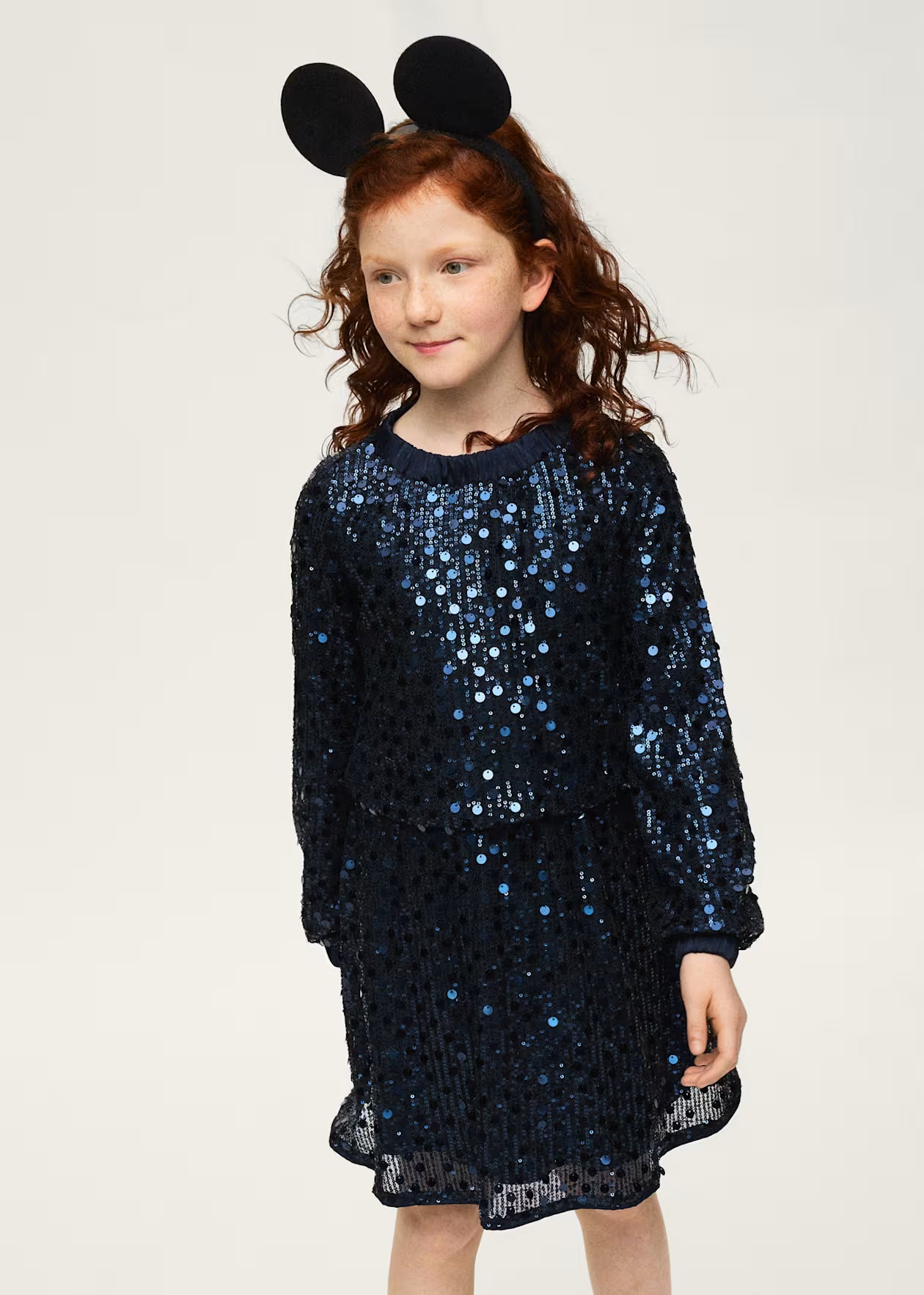 Sequin Dress with Pleated Skirt