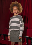 girls khaki twill mini skirt with pockets