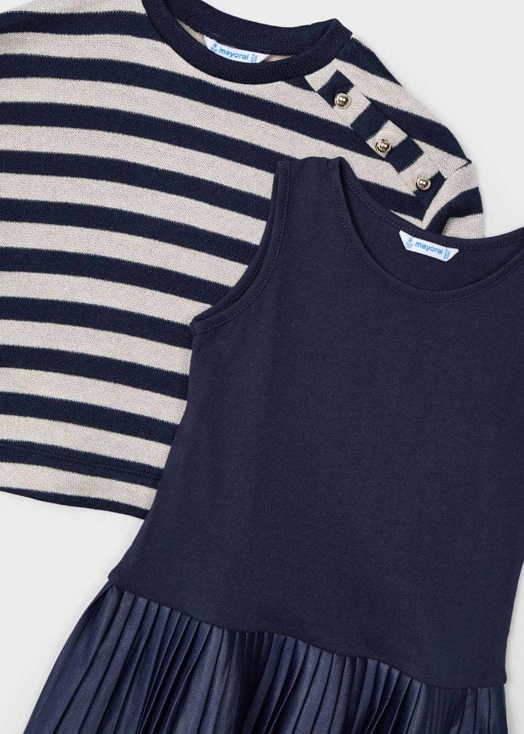 Mayoral Usa Inc Mayoral Sleeveless Dress & Sweatshirt Set in Navy - Little Miss Muffin Children & Home