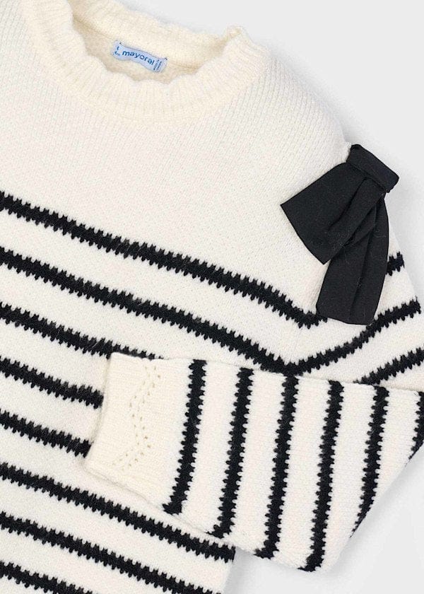 Mayoral Usa Inc Striped Sweater Dress with Bow Detail - Little Miss Muffin Children & Home