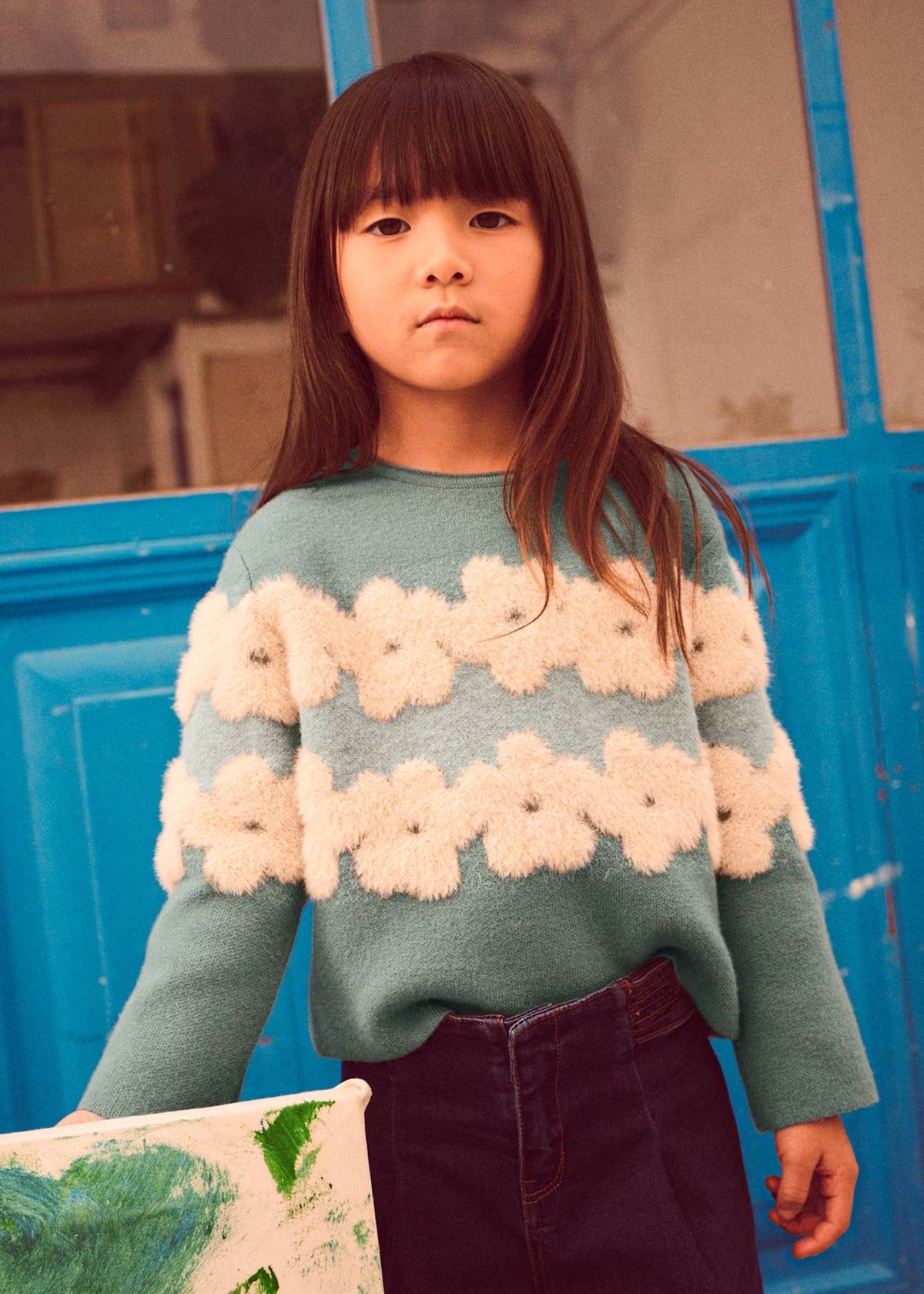 Mayoral Usa Inc Fuzzy Floral Jacquard Sweater - Little Miss Muffin Children & Home