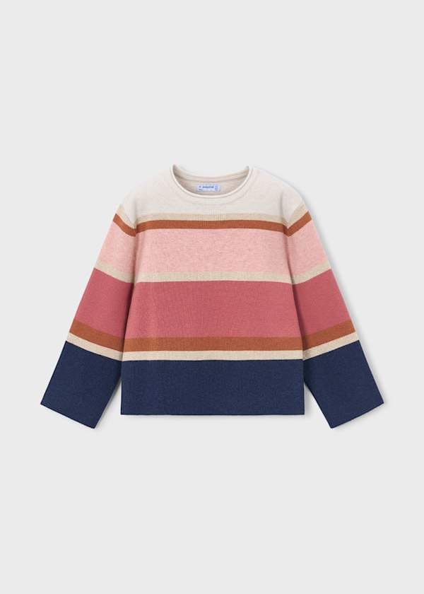 Girl's Crew Neck Jacquard Sweater
