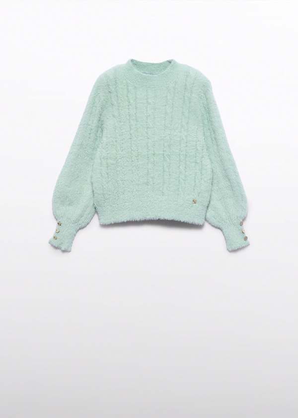 Abel & Lula Cable Knit Fuzzy Sweater - Little Miss Muffin Children & Home