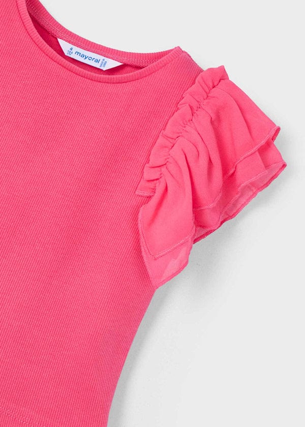 Mayoral Usa Inc Mayoral Ribbed Knit Top with Organza Flutter Sleeves - Little Miss Muffin Children & Home