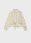 Mayoral Usa Inc Tie-Front Striped Blouse - Little Miss Muffin Children & Home