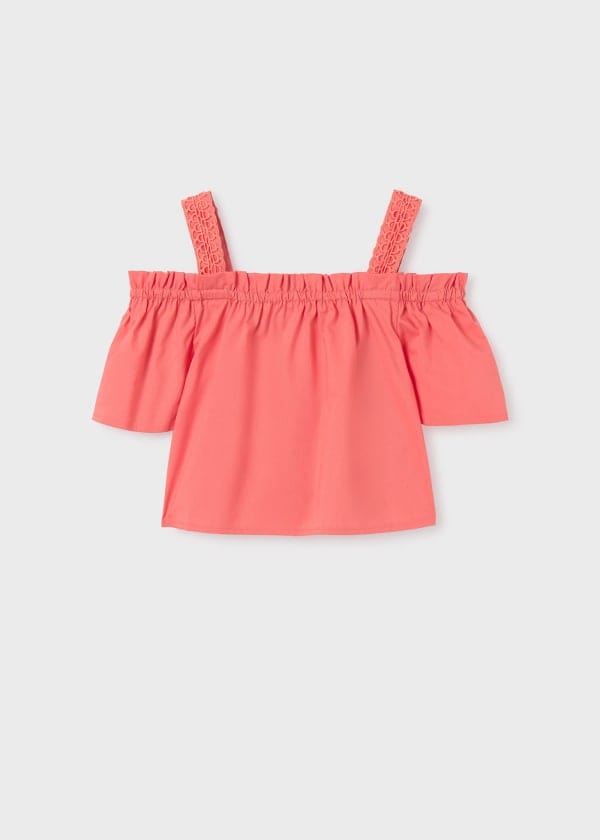 Mayoral Usa Inc Mayoral Girls Off the Shoulder Poplin Top - Little Miss Muffin Children & Home