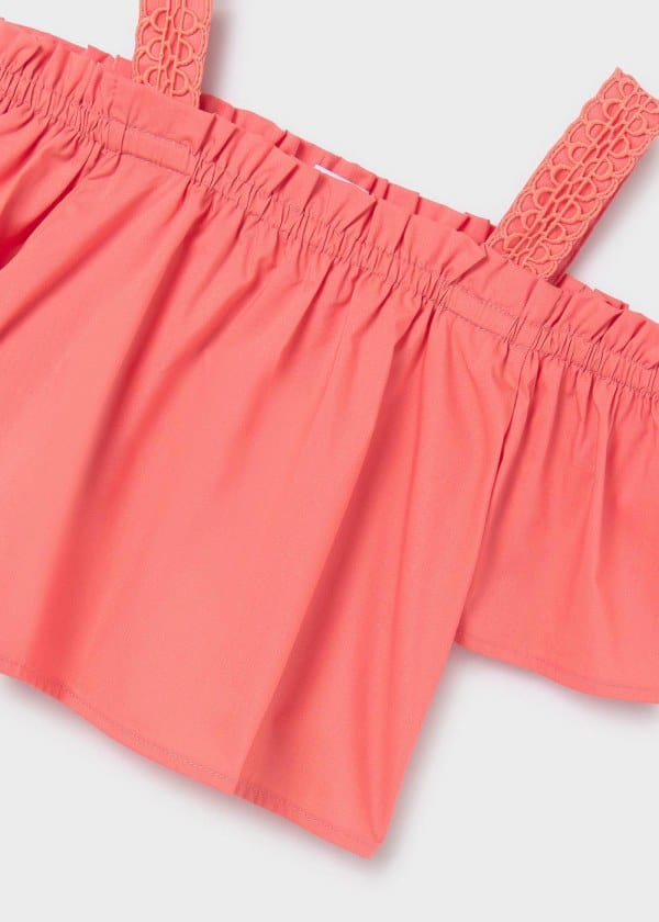 Mayoral Usa Inc Mayoral Girls Off the Shoulder Poplin Top - Little Miss Muffin Children & Home