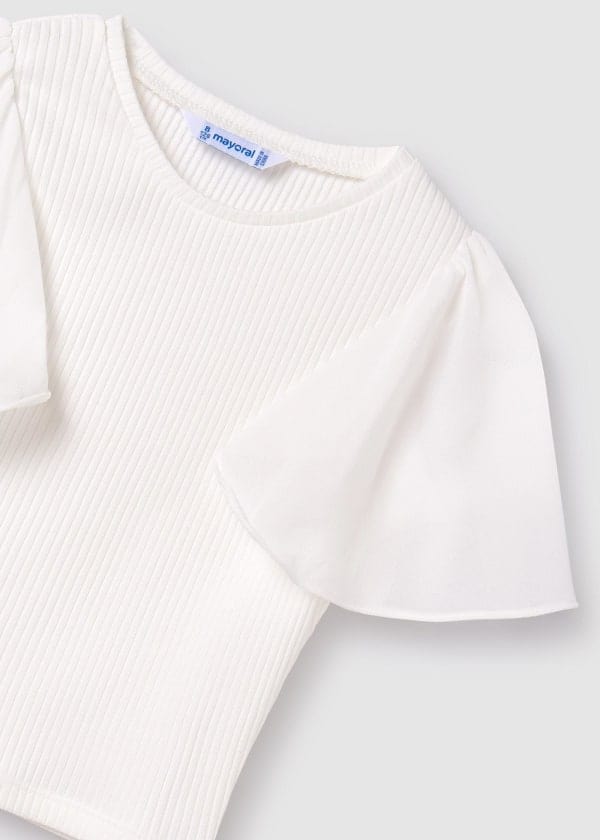 Mayoral Usa Inc Mayoral Chiffon Flutter Sleeve Ribbed T-Shirt - Little Miss Muffin Children & Home