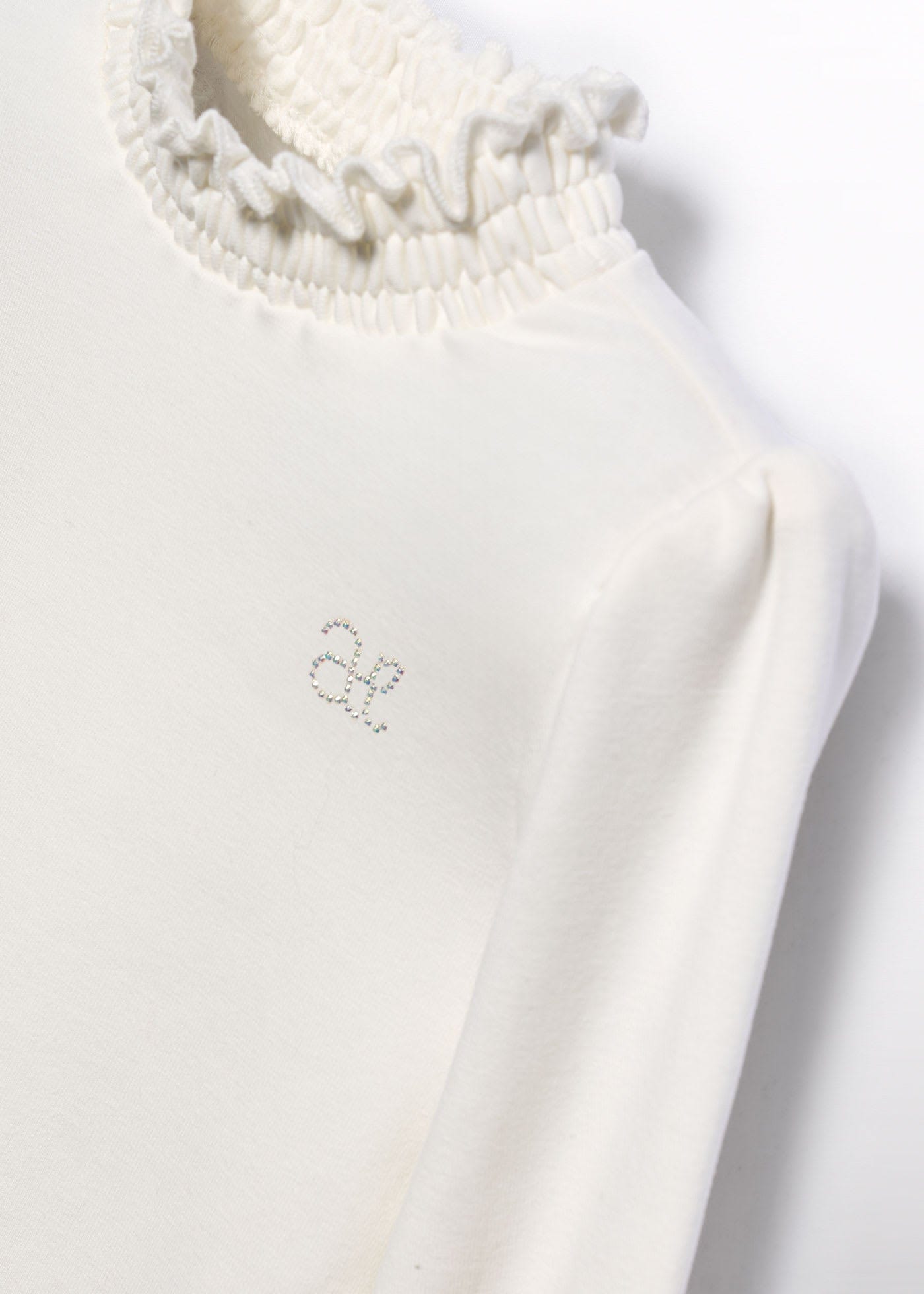 Abel & Lula Abel & Lula Ruffled Neck Sweater in Off White - Little Miss Muffin Children & Home