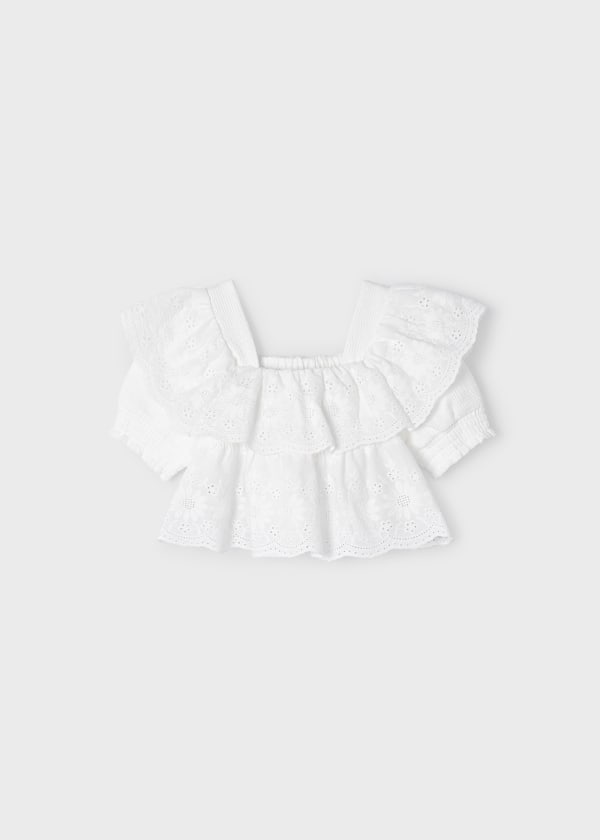 Mayoral Usa Inc Mayoral Ruffled Eyelet Top - Little Miss Muffin Children & Home