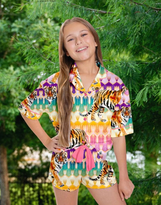 girls tiger royale pajama set
