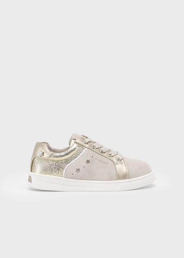 girls sparkle gold sneaker 