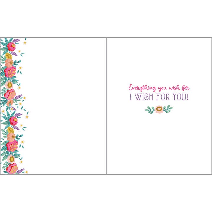 happy birthday flower cake card
