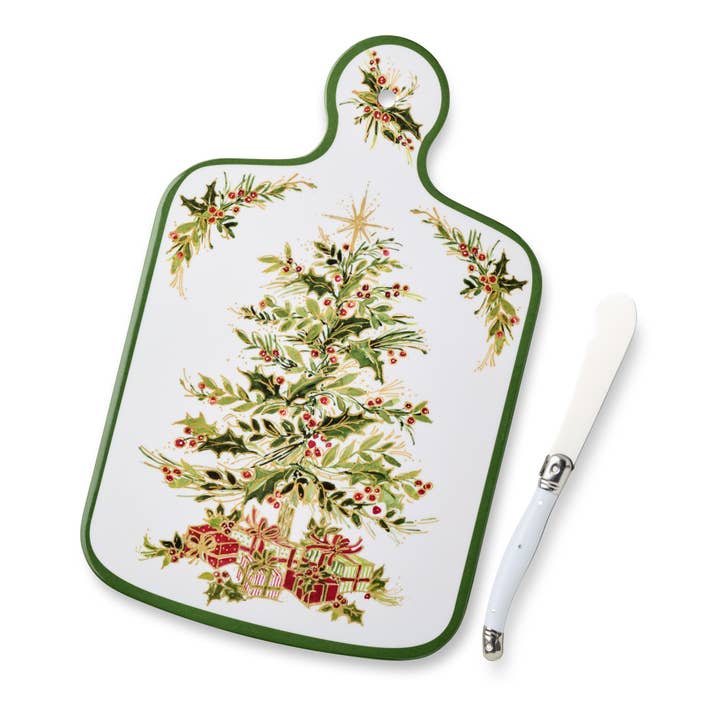 holly tree serving cheese board