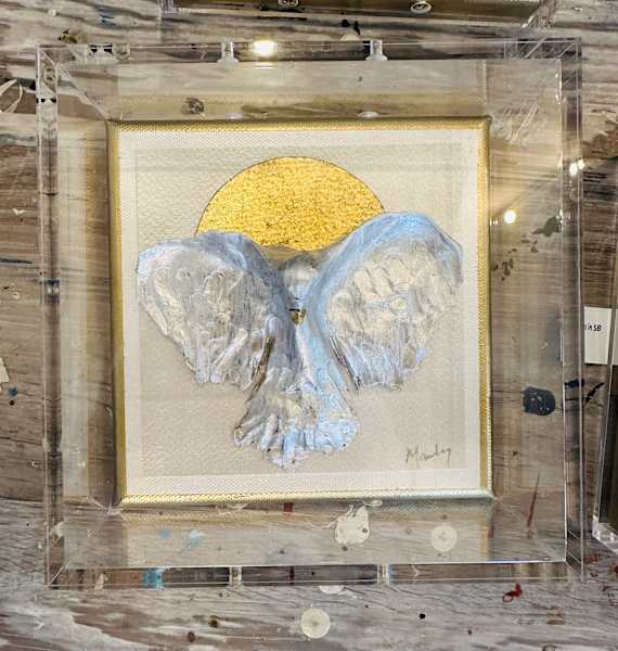 holy  spirit painting in a shadow box